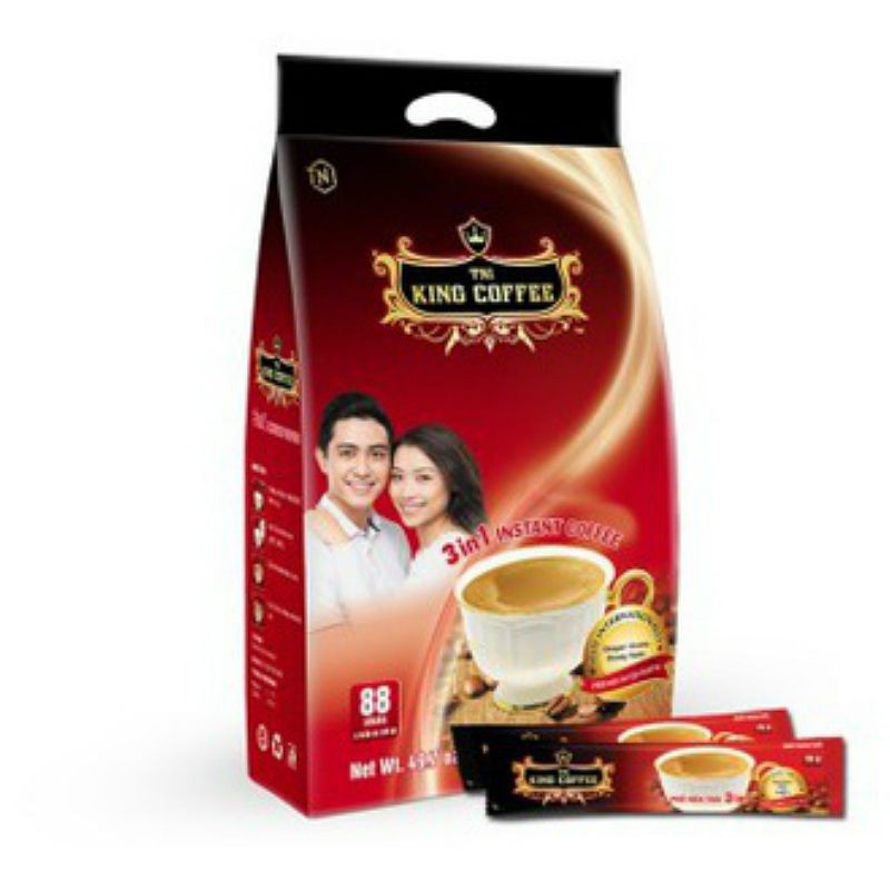 Cà Phê Hòa Tan 3 IN1 KING COFFEE - Túi 88 gói x 16g DATE 2025