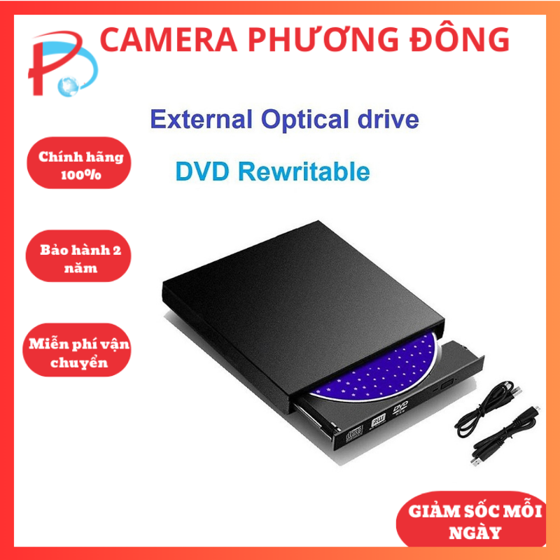 Ổ đĩa dvd rời cho laptop, desktop, máy tính bàn, ổ đĩa quang dvd RW gắn ngoài qua cổng USB hỗ trợ đọc, ghi đĩa dvd, CD