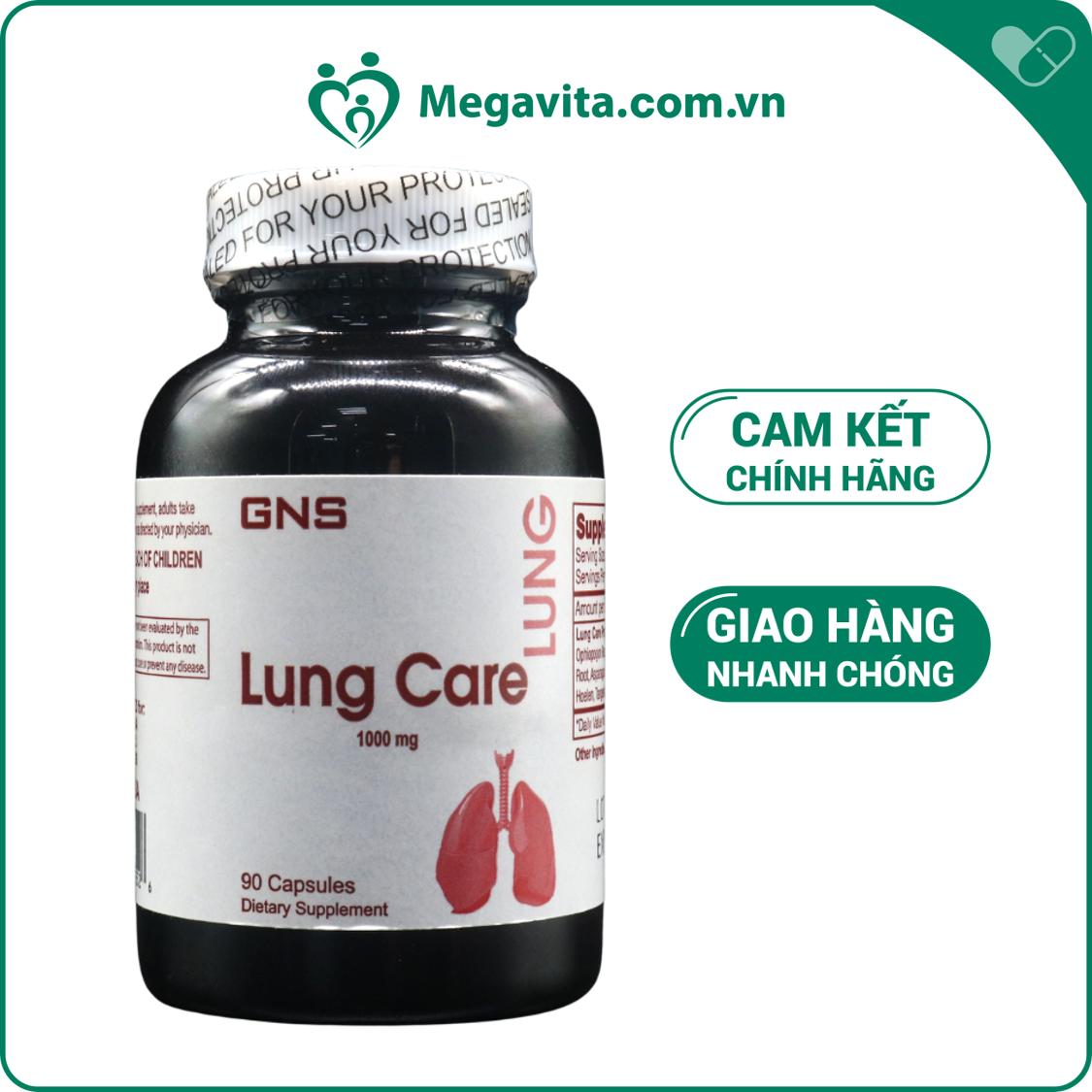Viên uống bổ phổi gns lung care 1000mg 90 viên