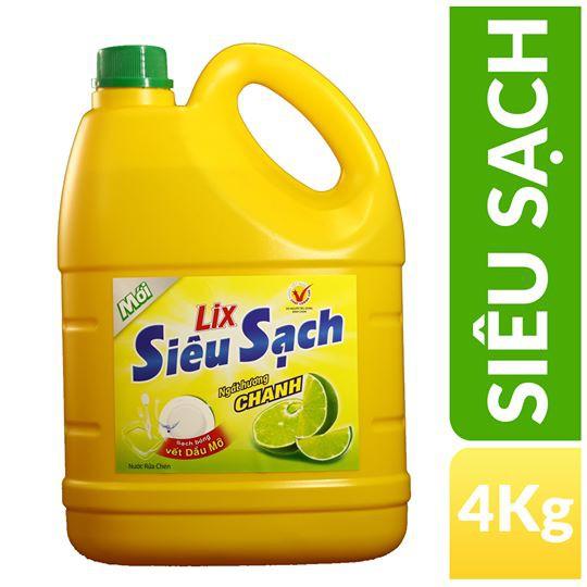 Nước rửa chén Lix Siêu sạch hương Chanh can 3,6kg Gia Phát Trade