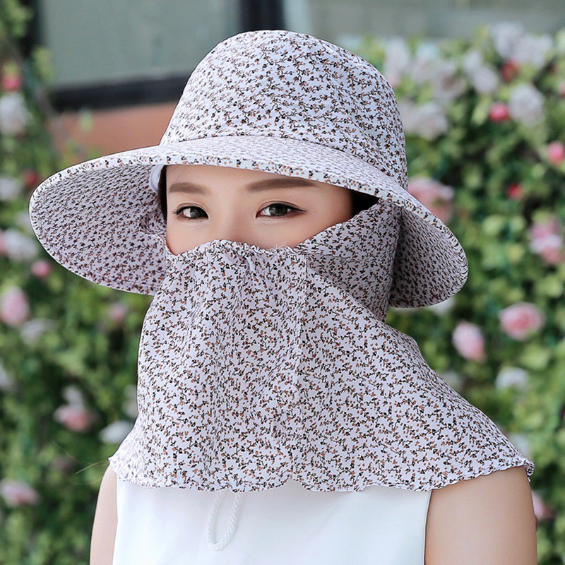 Mũ trùm đầu chống nắng 2 lớp đẹp- Họa tiết giao ngẫu nhiên