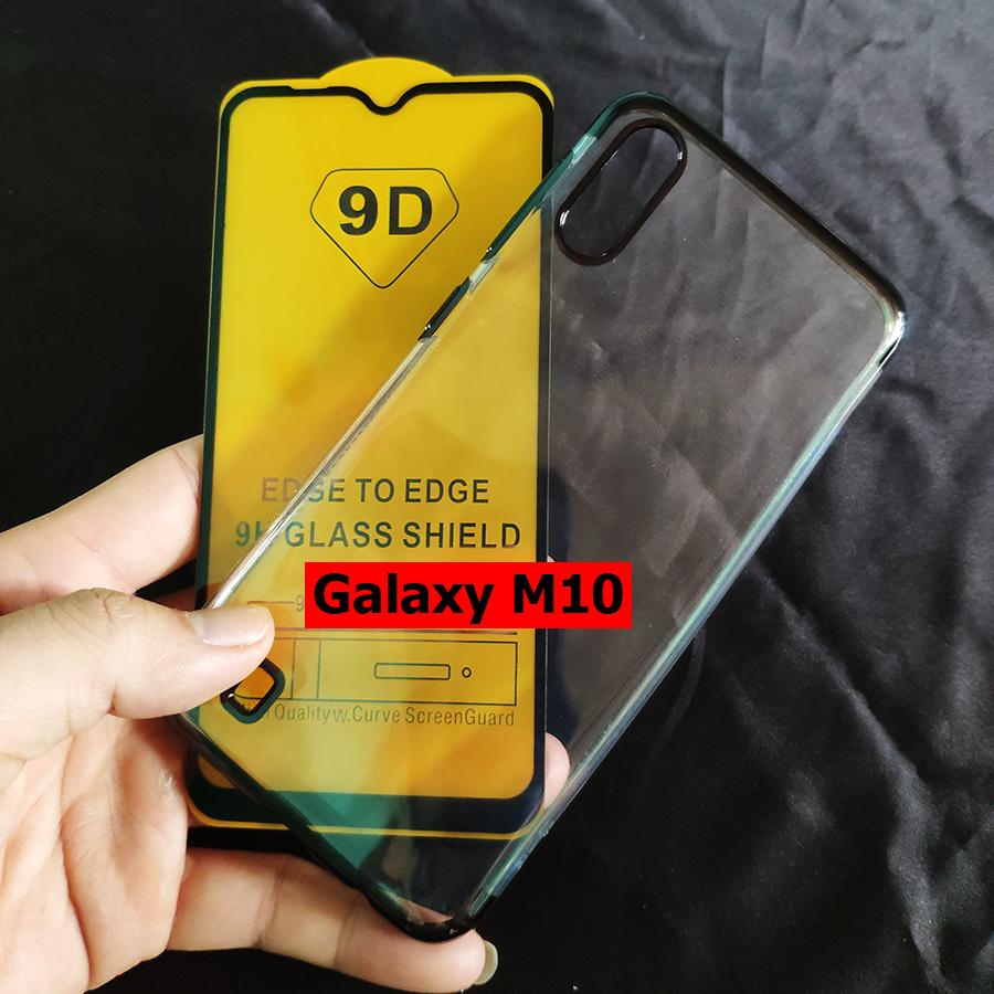 Bộ ốp lưng viền màu và kính cường lực full màn hình Galaxy M10