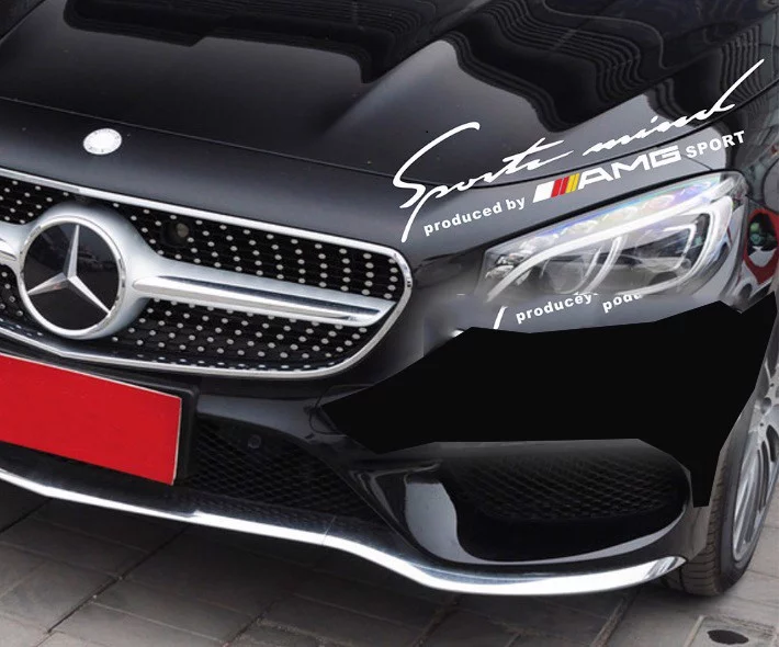 Tem dán Sport mind AMG lên nắp capo ô tô