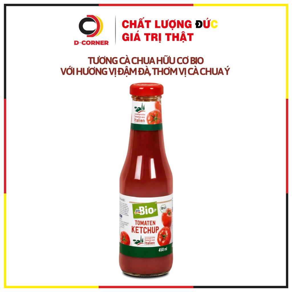 Tương cà chua Bio hữu cơ thuần chay thơm ngon, an toàn cho sức khỏe Hàng Đức hộp 450g