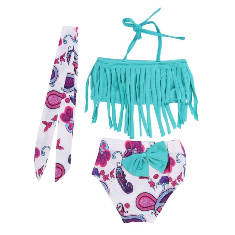 Nơi bán 3pcs Summer Baby Girls Swimwear Tassels Bikini Swimsuits Headband -
intl