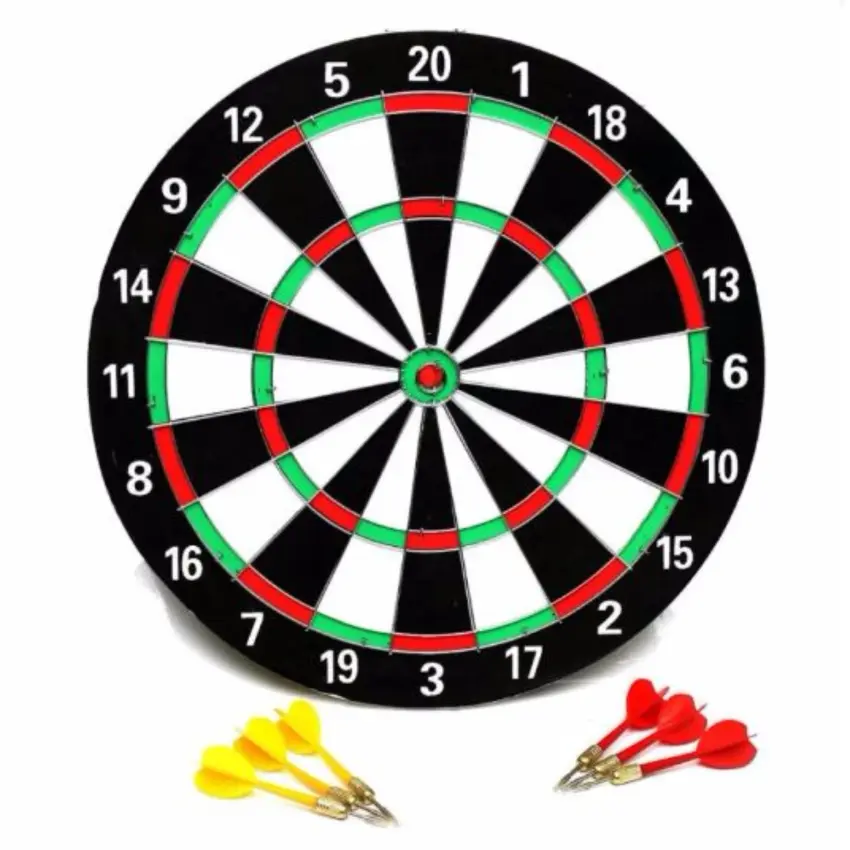 Bộ Phi tiêu gổm Bảng mục tiêu 02 mặt và 06 mũi tiêu (Cỡ lớn 42cm)