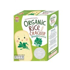 Bánh gạo Organic bổ sung OMEGA3 và DHA vị Rau Bina 30g Xanh lá