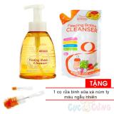 Bộ 1 chai nuoc rua binh sua Wesser 500ml + 1 bịch nuoc rua binh sua Wesser 500ml TẶNG 1 Cọ rửa bình sữa và núm ty