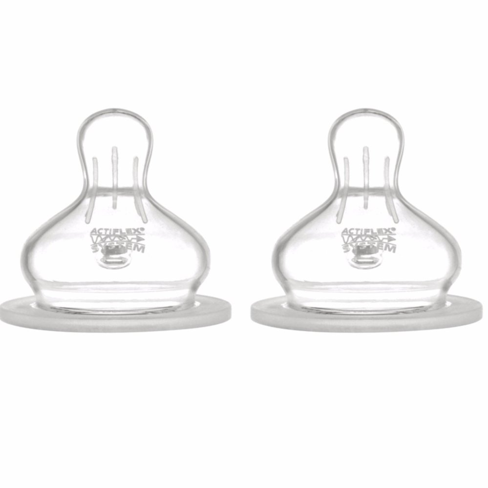 Bộ 2 núm ti nip chỉnh nha cho bình cổ rộng nip33040