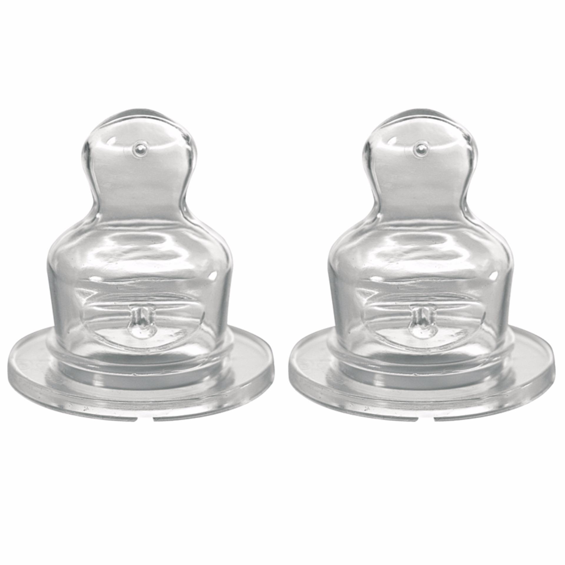Bộ 2 núm ti nip chỉnh nha cho bình cổ thường cỡ 2 lỗ l nip33011