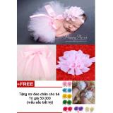 Bộ băng đô và váy chụp ảnh cho bé (Hồng nhạt) + Tặng nơ chân màu sắc bất kì