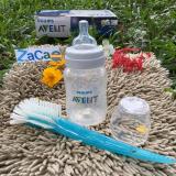Bộ bình sữa philip avent classic 260ml và cọ rửa bình sữa philips avent 2 in 1