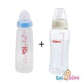 Bộ Bình sữa Pigeon hình 240ml cổ thường + Binh sua Pigeon Streamline 250ml