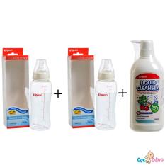 Bộ cặp Bình sữa Pigeon Streamline 250ml + Nước rửa bình sữa chai Pigeon 700ml