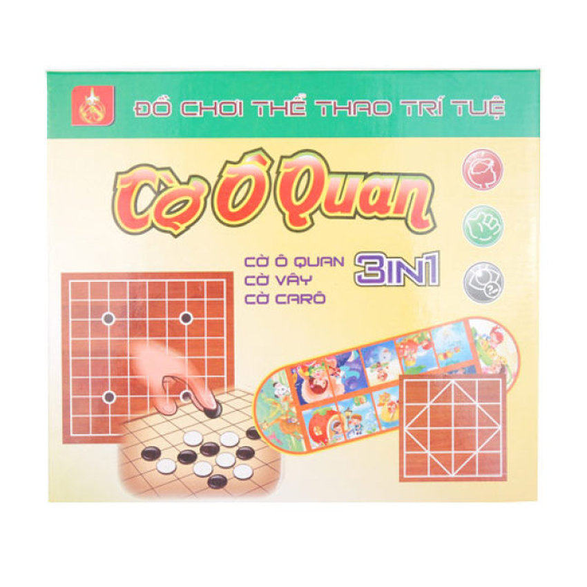 Bộ cờ 3 trong 1 ô ăn quan cờ vây cờ carô