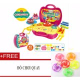 [HCM]Bộ đất nặn 41 chi tiết dạng thùng cao cấp + Tặng đồ chơi quay cho bé