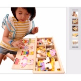 Bộ đồ chơi ghép hình bằng gỗ gia đình những chú gấu cho bé