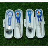 Bộ dụng cụ đũa muỗng inox cho babay hình Doraemon có hộp
