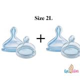 Combo 2 vỹ Ty bình sữa Nuk cổ rộng Silicone size 2L- 2 cái/vỹ - num vu thay binh sua