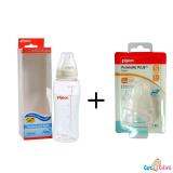 Combo Bình sữa Pigeon Streamline 250ml + vỉ 2 ty silicone cùng size