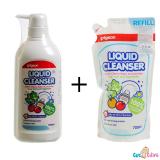 Combo Nước rửa bình sữa chai Pigeon 700ml + Bịch Nước rửa bình sữa Pigeon 650ml