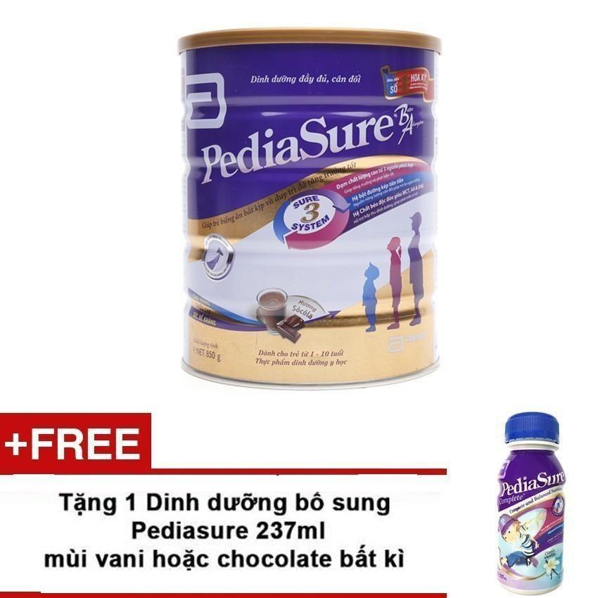 Hình ảnh Dinh dưỡng bổ sung Pediasure B/A Hương Chocolate 850G + Tặng 1 Dinh dưỡng bổ sung Pediasure 237 ml có mùi vani hoặc chocolate bất kì