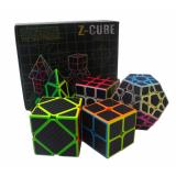 Combo 5 Rubik Z Cube Carbon Gift Packing Sticker - 5 Rubik biến thể cao cấp