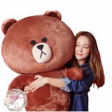 Gấu bông line brown cao cấp khổ vải 1m65 màu nâu