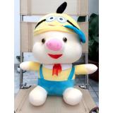 Gấu bông lợn nón minion cao 40cm xanh