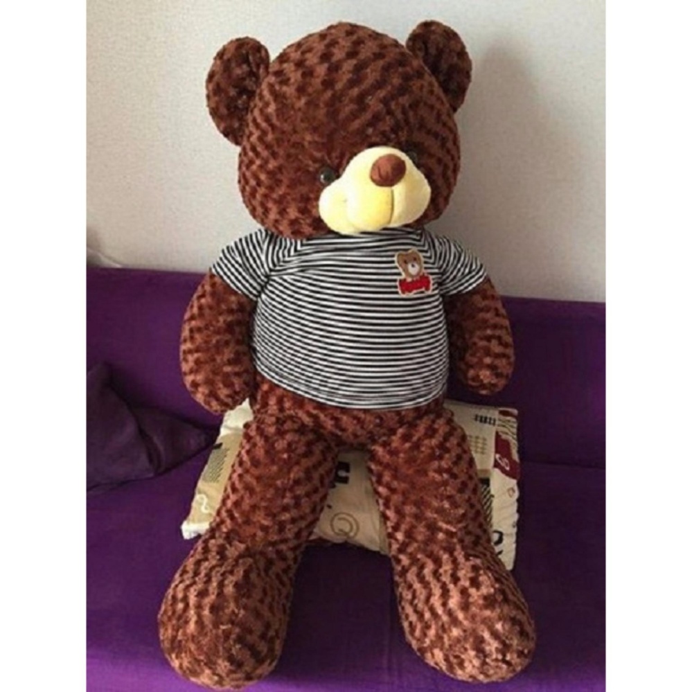 GẤU BÔNG TEDDY CAO CẤP KHỔ VẢI 1M4 DÀI 1M2 MÀU NÂU HÀNG VNXK