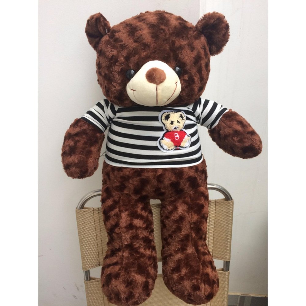GẤU BÔNG TEDDY CAO CẤP KHỔ VẢI 80CM DÀI 60CM MÀU NÂU