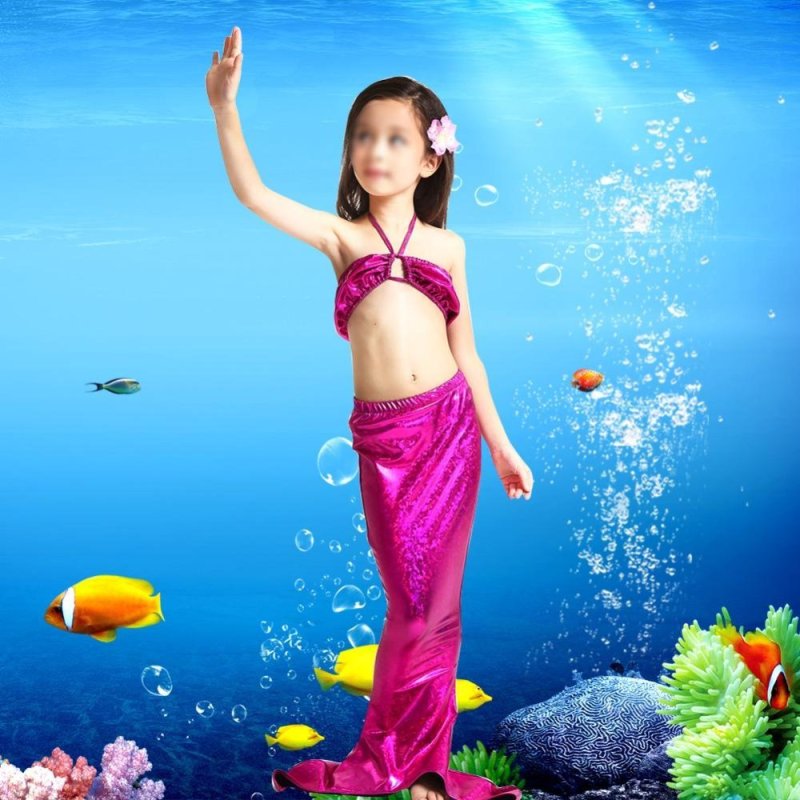 Nơi bán Girls Kids Tail Swimmable Swimwear Bikini Set Swimming Costume
Swimsuit (Purple 100) - intl