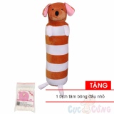 Gối ôm cho bé  size lớn (60cm) - hình Cún Tặng 1 tăm bông đầu nhỏ cho bé - goi om cho be