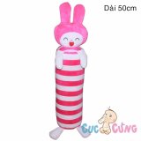 Gối ôm cho bé  size nhỏ (50cm) - hình Thỏ màu hồng trắng 50x20cm