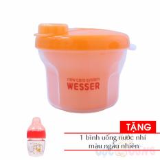 Hộp ngăn sữa làm từ nhựa PP 2 chức năng Wesser phiên bản mới Tặng 1 bình uống nước nhí in hình màu ngẫu nhiên - hop chia sua
