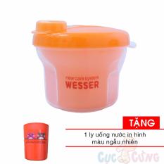 Hộp ngăn sữa làm từ nhựa PP 2 chức năng Wesser phiên bản mới Tặng 1 ly nước uống in hình bằng nhựa màu ngẫu nhiên - hop chia sua