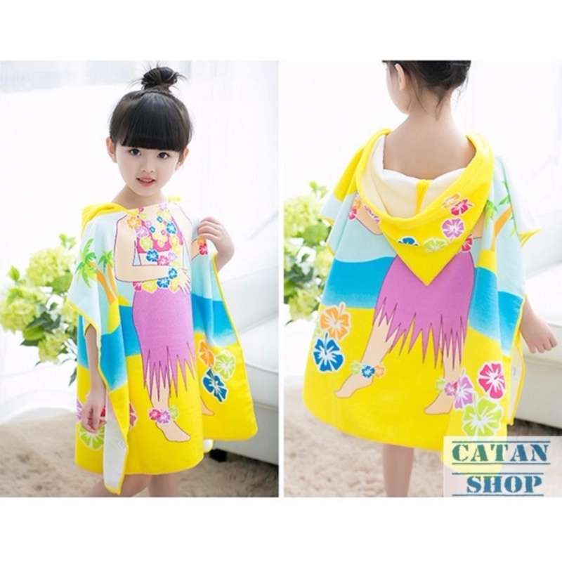 Nơi bán KHĂN CHOÀNG, ÁO CHOÀNG TẮM BIỂN, ĐI BƠI BÉ GÁI CUTE HOẠT HÌNH XINH XẮN DỄ THƯƠNG - BB14-ACTB-G