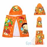 Khăn lông choàng tắm cho bé màu cam hình con ong - 100x50cm