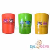 Ly trẻ em in hình nhựa nhiều màu - 03 - set 3 cái - họa tiết ngẫu nhiên - ly tap uong nuoc cho be