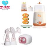 Máy hút sữa điện đôi có matxa silicone Unimom Forte và Máy hâm sữa tiệt trùng 2 bình cổ rộng FatzBaby FB3011SL
