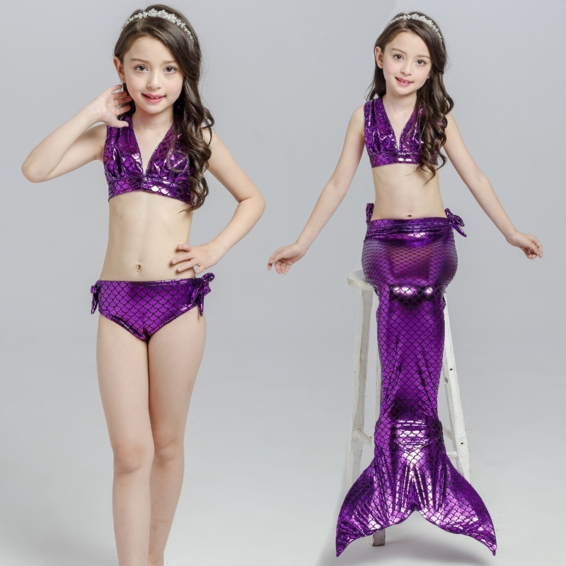 Nơi bán Mermaid Kids Swimwear Girl Bikini Mermaid 3 Piece Mermaid Swimsuit
Tail Swim Skirt Kids(purple) - intl