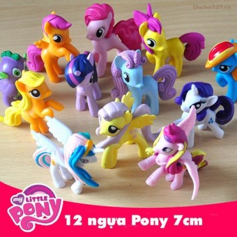 Mô hình 12 ngựa Pony loại 7cm – Hàng đẹp  