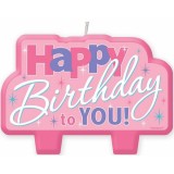 Nến Bảng Happy Birthday Màu Hồng