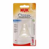 Núm ty Silicone chống sặc bình cổ nhỏ Nuk 0 - 6 tháng tuổi size L