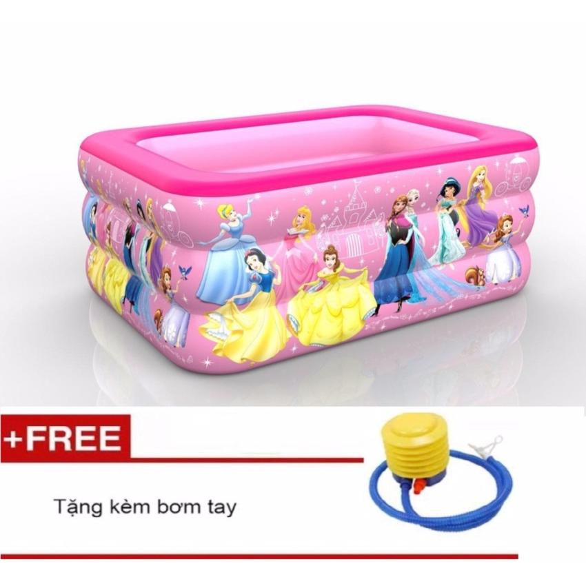 Hình ảnh Phao hồ bơi trẻ em 3 tầng cho bé 140x95x50cm(Hồng)Tặng kèm bơm tay