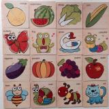 Set 5 mảnh Ghép tranh gỗ kết hợp học tiếng Anh-Giúp bé phát triển tư duy, khả năng quan sát