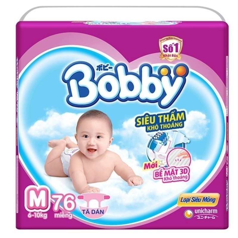 Bảng giá Tã giấy Bobby siêu mỏng M76