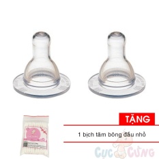 Ty bình sữa Agi cổ thường size L - 2 cái/vỹ Tặng 1 gói tăm bông đầu nhỏ