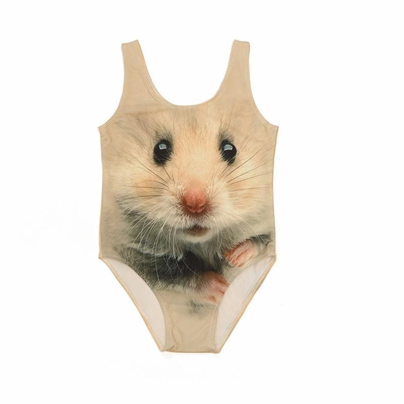 Nơi bán vishine mall- Durable Baby Mother Activity Supplies Kids Girls Boys Cute Mouse Cat 3D Cartoon Funny One Piece Swimwear Swimsuits - intl