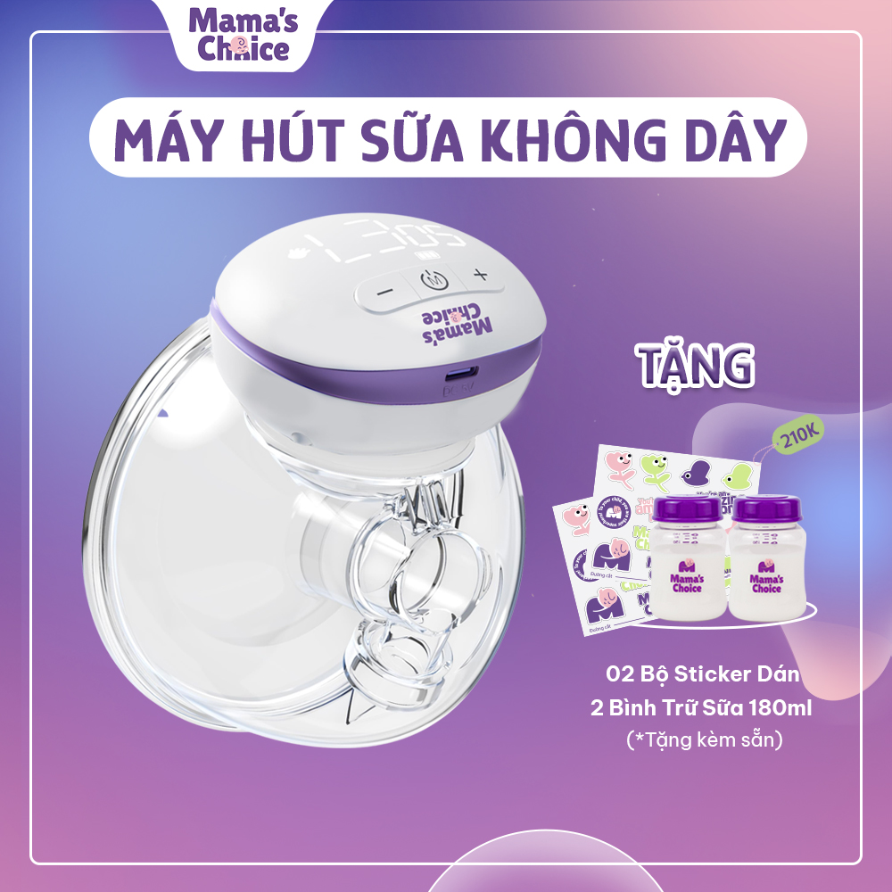Máy Hút Sữa Không Dây Mama's Choice, Vắt Sữa Rảnh Tay Mọi Lúc Mọi Nơi, Pin Sạc Tiện Lợi, BH 1 Đổi 1 Mới 12 Tháng